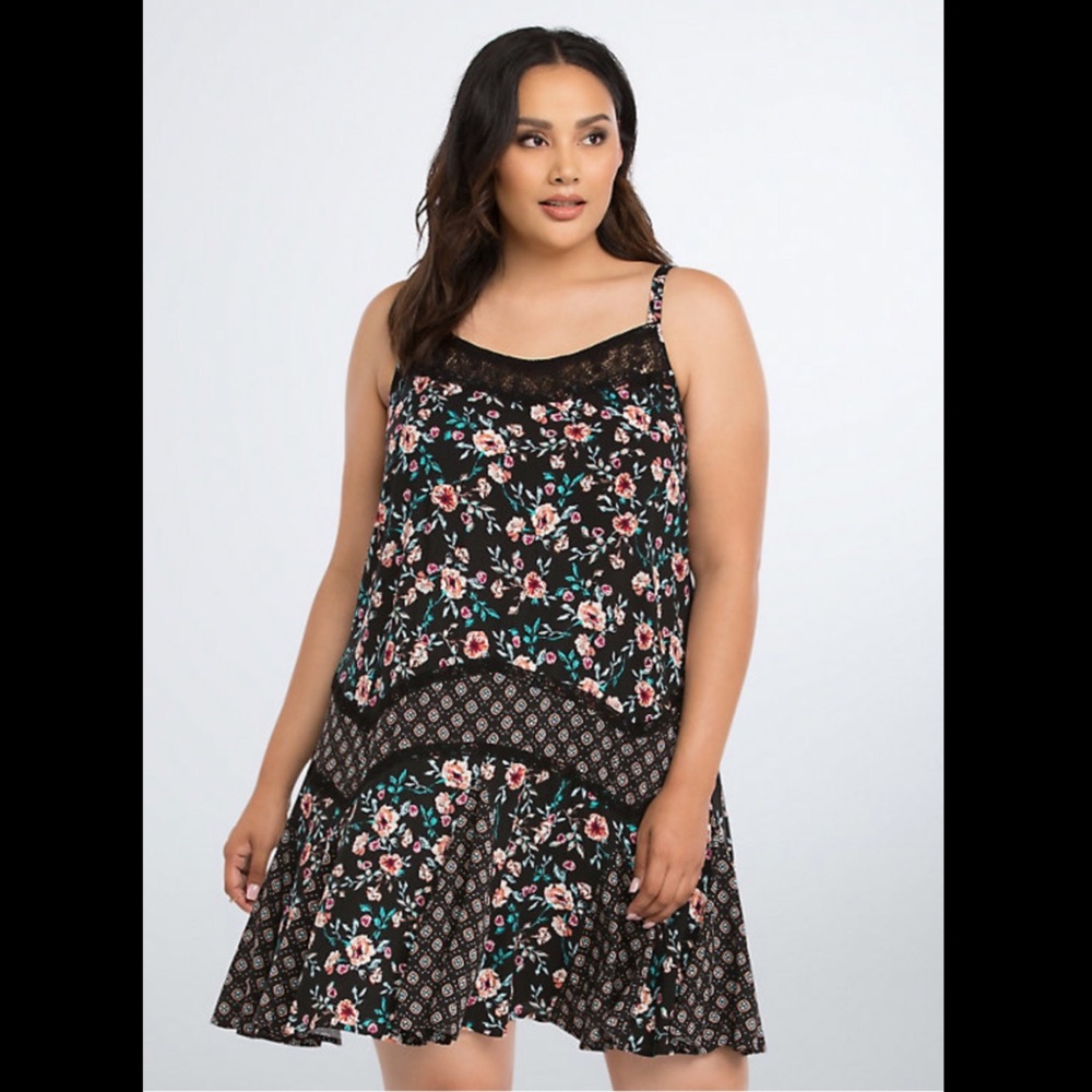 Torrid mixed floral challis dress